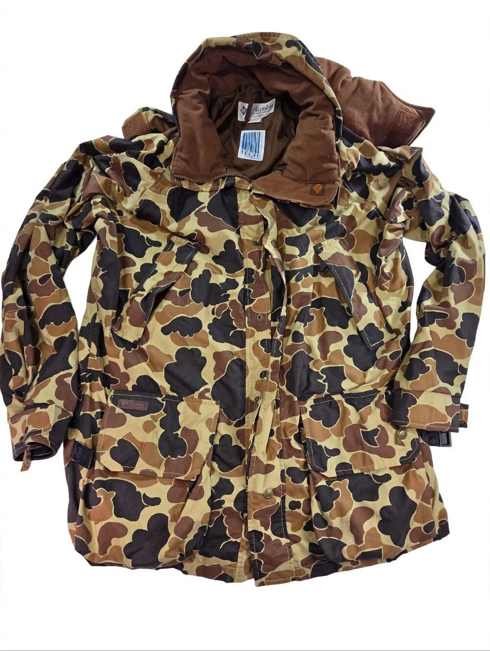 Vintage 90s Columbia Duck Camo Hunting Jacket XL Omni Tech